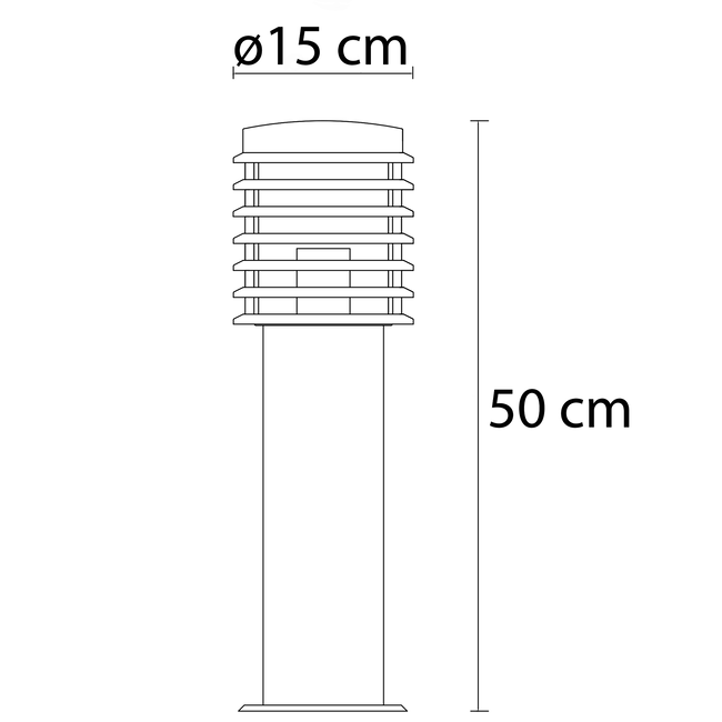 Outdoor floor lamp Elia in black stainless steel - 50 cm