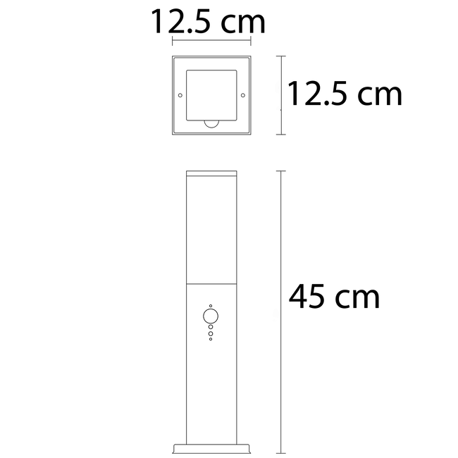 Stainless steel outdoor floor lamp Leopoldo with sensor - 45 cm