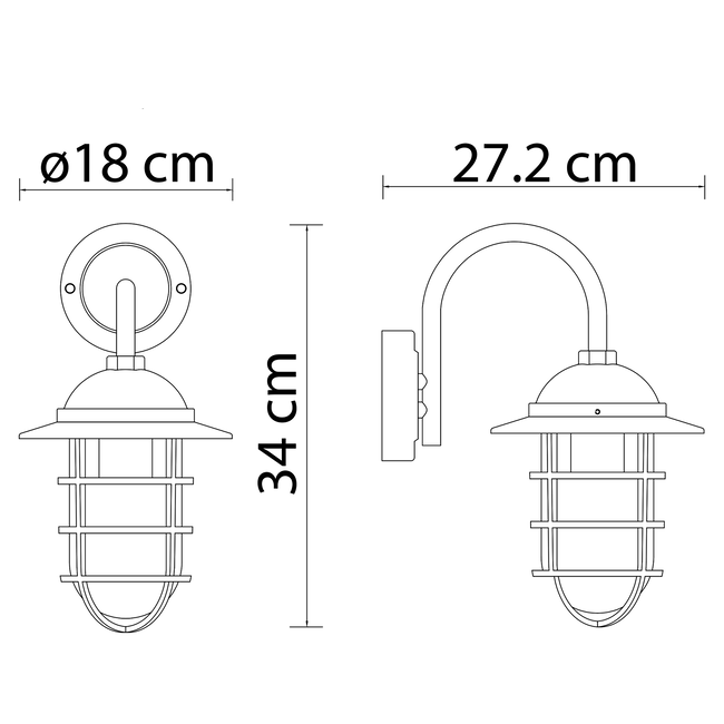 Wall lamp rural Claudia - black