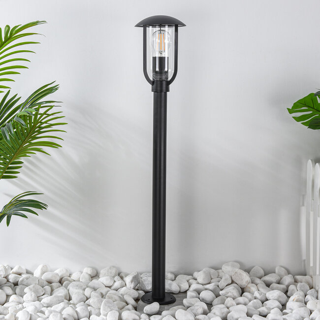 Stainless steel black country lamp Alessandro, 80 cm