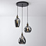 3-light pendant lamp with smoked glass Mirror effect made of smooth glass - Verona