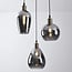 3-light pendant light Verona in smoked glass with mirror effect