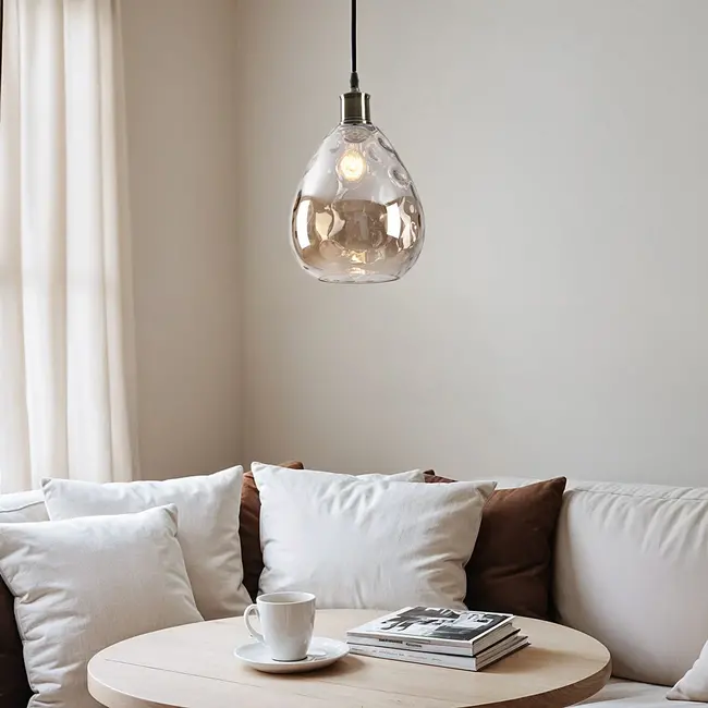 pendant light Verona - cognac glass teardrop globe