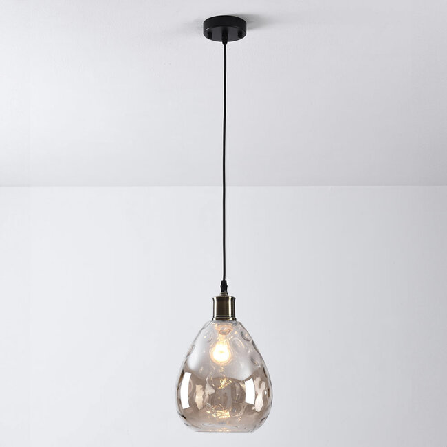 pendant light Verona - cognac glass teardrop globe