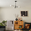 Black ceiling light Stiri with frosted glass, 4-bulb