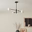 4-light ceiling light Stiri - opal glass and black