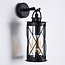 Black industrial wall light, stainless steel - Alicia