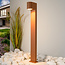 Industrial bollard outdoor light Simone - rust brown 70 cm