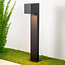 Industrial bollard outdoor light with square head Simone 30 cm - black