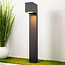 Industrial bollard outdoor light with square head Simone 30 cm - black