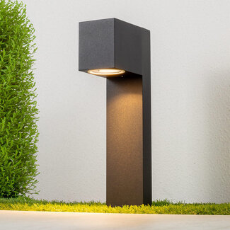 Industrial bollard outdoor light with square head Simone 30 cm - black Industrial bollard outdoor light with square head Simone 30 cm - black