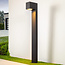 Industrial bollard outdoor light with square head Simone 50 cm - black