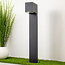 Industrial bollard outdoor light with square head Simone 50 cm - black