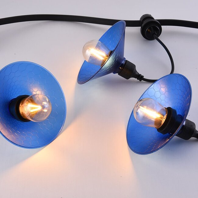Lampshade for festoon lights - blue