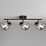 Black ceiling lamp with smoked glass and Mirror effect, 3-light - Jenthe
