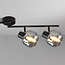 Black ceiling lamp with smoked glass and Mirror effect, 4-light - Jenthe