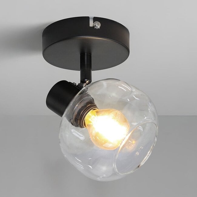 1-light ceiling light Jenthe - black with clear glass