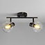 Ceiling lamp black with clear glass, 2-bulb - Jenthe