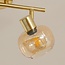 Modern gold ceiling light with amber glass, 2-bulb - Jenthe