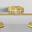 Modern gold ceiling light with amber glass, 2-bulb - Jenthe