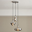 Designer 3-light pendant lamp Bari in chrome glass