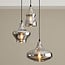 Designer 3-light pendant lamp Bari in chrome glass