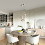 Designer 3-light pendant lamp Bari in chrome glass