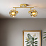 Ceiling lamp Gold with Amber glass, 2-light - Jenthe