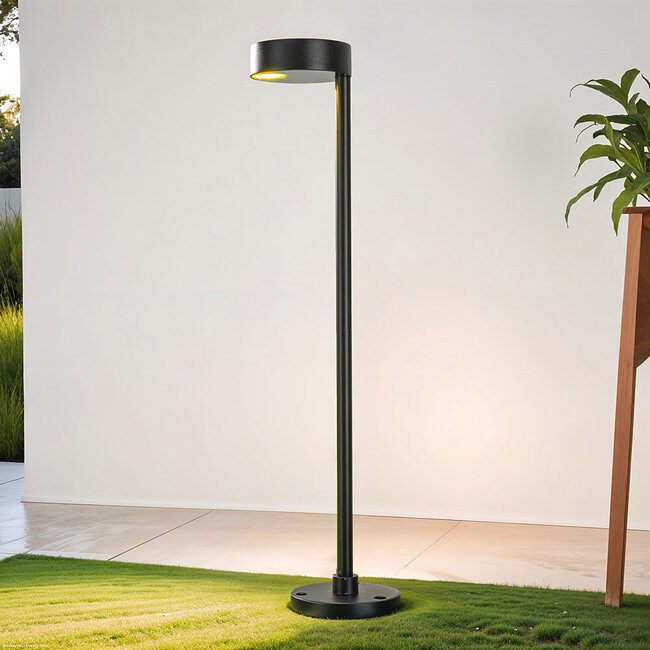 Modern outdoor path lamp Tyra with ground stake - black