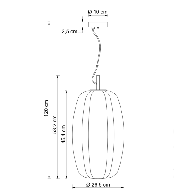 Pendant lamp with White Glass - Kostas