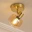 Gold ceiling light with amber glass, 1-bulb - Jenthe
