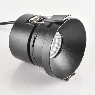 9W recessed spotlight Meya with ring 1 - Black