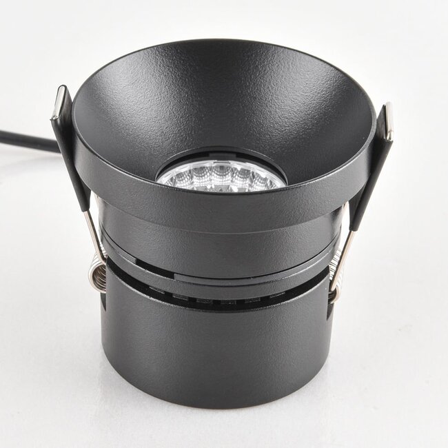 9W recessed spotlight Meya with ring 1 - Black