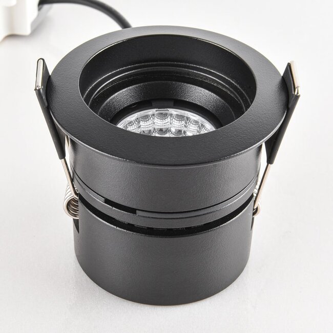 9W recessed spotlight Meya with ring 4 - Black