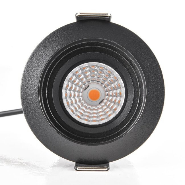 9W recessed spotlight Meya with ring 4 - Black