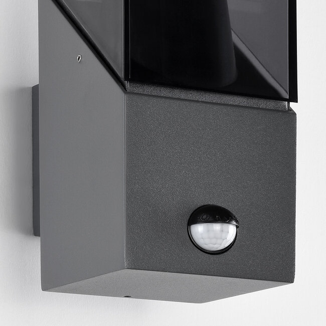 Industrial outdoor wall light Jasper with sensor - anthracite