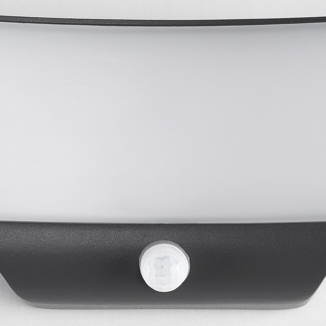Outdoor wall light Graham with sensor - black integrated LED