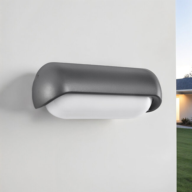 Outdoor wall light Zach - black with integrated LED