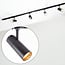 1-phase track system set 3 metres with Liam spotlights, black and gold