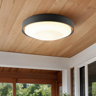 Outdoor ceiling lamp Landon - black with integrated LED