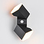 Adjustable wall lamp Michael 2-light with sensor - black