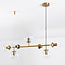 Gold pendant light with transparent glass, 7-bulb - Hepta
