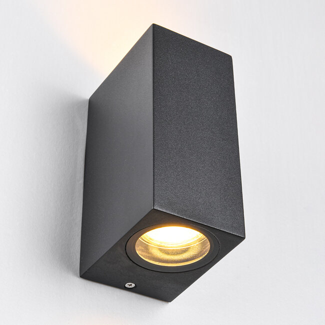 Modern square outdoor wall light Dutchman - black