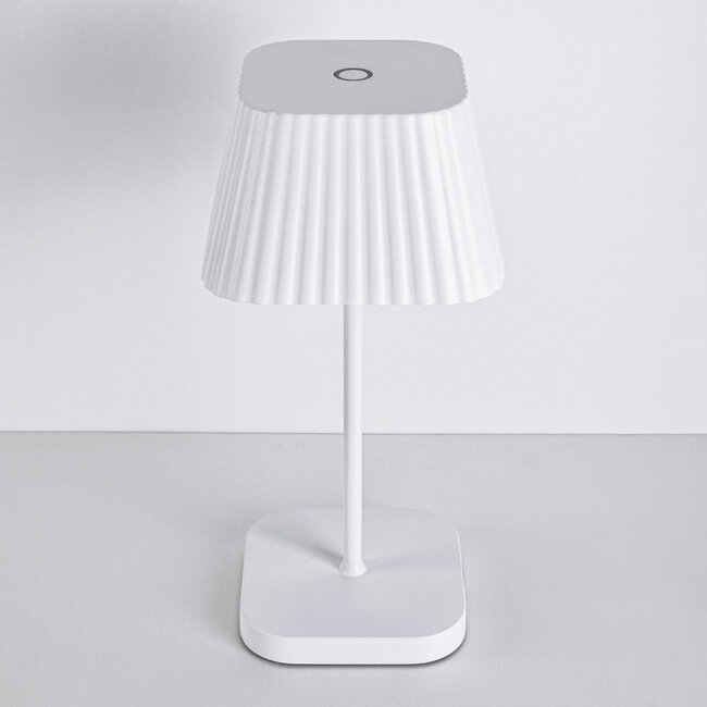 Rechargeable white table lamp Robin - dimmable