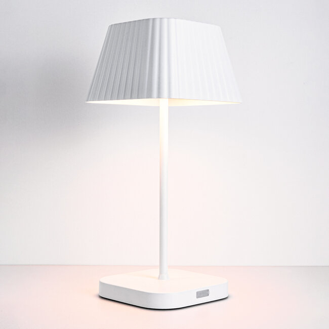 Rechargeable white table lamp Robin - dimmable