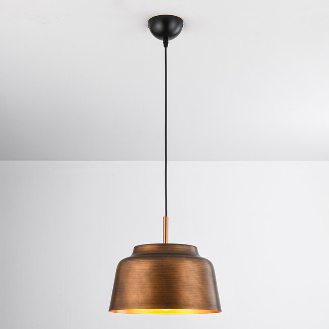 Modern hanging lamp in black with gold tone - New York
