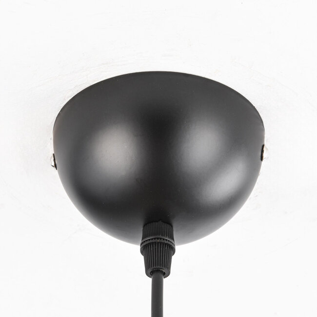 Modern round pendant lamp in black with gold 35cm - Goldy