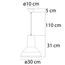 Modern hanging lamp black with gold decoration - Sicily