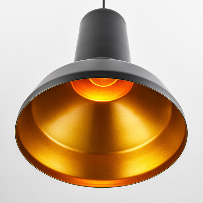 Modern hanging lamp black with gold decoration - Sicily