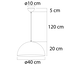 Design hanging lamp in aluminium - Luna